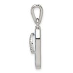 Sterling Silver Rhodium-plated Polished Created Blue Inlay Opal Sandal Pendant - Image 2