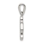 Sterling Silver Rhodium-plated Polished Created Blue Opal Inlay Tortoise Pendant - Image 2