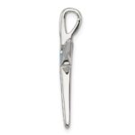 Sterling Silver Rhodium-plated Created Blue Opal Inlay Flat Starfish Slide - Image 2