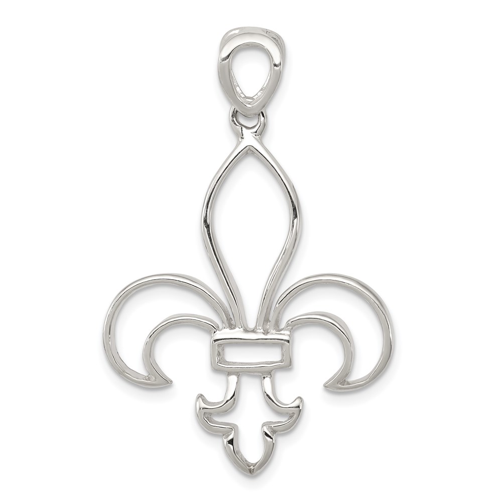 QP1959.jpg Sterling Silver Cut-Out Fleur de Lis Pendant - Image 1