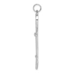 Sterling Silver Rhodium-plated Open Heart Top Large Key Pendant - Image 2