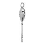 Sterling Silver Rhodium-plated CZ Heart Key Locket - Image 2