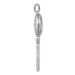 Sterling Silver Rhodium-plated CZ Filigree Enameled Top Key Locket Pendant - Image 2