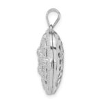 Sterling Silver Rhodium-plated CZ Fancy Design Heart 22mm Locket Pendant - Image 2