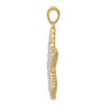 Sterling Silver Flash Gold-Plated and CZ Starfish Pendant - Image 2