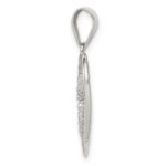 Sterling Silver Rhodium Plated Polished and CZ Double Heart Pendant - Image 2