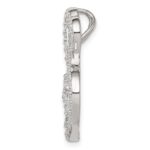Sterling Silver Rhodium-plated Multi Hearts Clear CZ Slide Pendant - Image 2