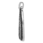 Sterling Silver Rhodium-plated Black and White CZ Open Oval Fancy Pendant - Image 2
