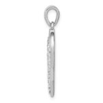 Sterling Silver Rhodium-plated Stellux Crystal Double Heart Pendant - Image 2