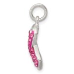 Sterling Silver Stellux Crystal Pink Awareness Ribbon Pendant - Image 2