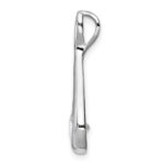 Sterling Silver Rhodium-plated CZ Tear Drop Pendant - Image 2