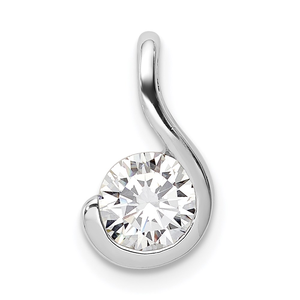 QP2638.jpg Sterling Silver Rhodium Plated CZ Pendant - Image 1