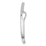 Sterling Silver Rhodium-plated CZ Moon Pendant - Image 2