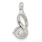 Sterling Silver CZ Pendant Chain Slide - Image 4