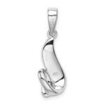 Sterling Silver Rhod-plated CZ Blue Inlay Created Opal Twisted Pendant - Image 4