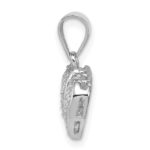 Sterling Silver Rhodium-plated CZ Small Double Hearts Pendant - Image 2