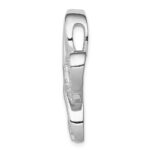 Sterling Silver Rhod-plated CZ Heart/Breast Cancer Ribbon Chain Slide - Image 2