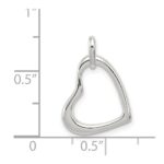 Sterling Silver Polished Open Heart Pendant - Image 3