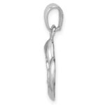 Sterling Silver Rhodium Plated CZ Heart Pendant - Image 2