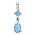 Sterling Silver Rhodium Plated Diamond & Light Swiss BT Pendant - Image 4