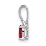 Sterling Silver Rhodium Plated Diamond & Ruby Oval Pendant - Image 2