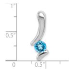 Sterling Silver Rhodium-plated Blue Topaz Pendant - Image 3