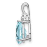 Sterling Silver Rhodium White Topaz & Lght Sw. Blue Topaz Circle Pendant - Image 2