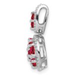 Sterling Silver Rhodium-plated & Ruby Circle Pendant - Image 2