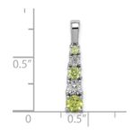 Sterling Silver Rhodium-plated Peridot and Diamond Pendant - Image 3
