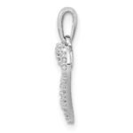 Sterling Silver Rhodium 0.12ct Diam. Double Heart Pendant - Image 2