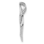 Sterling Silver Rhodium Plated Diamond Triple Heart Pendant - Image 2
