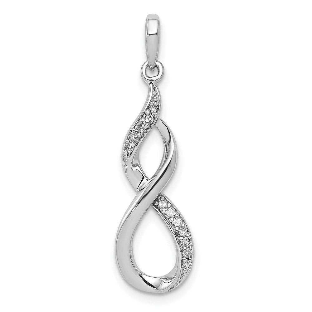 QP3487.jpg Sterling Silver Rhodium Diam. Figure 8 Pendant - Image 1