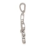 Sterling Silver Rhod-Plated with 14K Diamond Fleur De Lis Pendant - Image 2