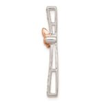 Sterling Silver Rh-pltd/14k Rose Gold Butterfly Diamond Cross Pendant - Image 2