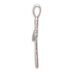 Sterling Silver Rhodium & Diam. Cross with Heart Pendant - Image 2