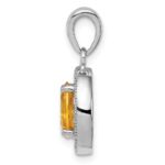 Sterling Silver Rhod-plated Yellow and White CZ Oval Pendant - Image 2