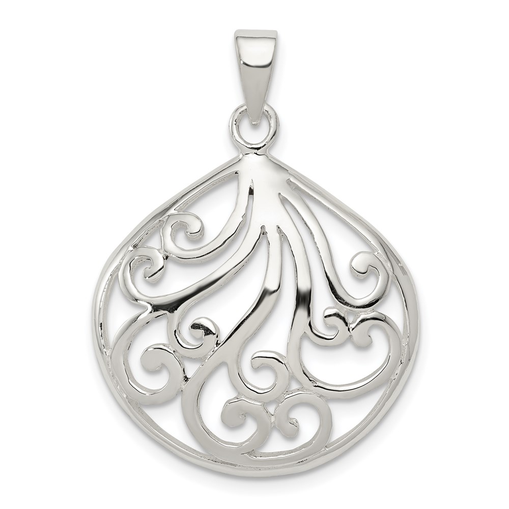 QP4338.jpg Sterling Silver Swirl Pendant - Image 1