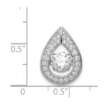 Sterling Silver Platinum-plated Vibrant CZ Pendant - Image 3