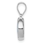 Sterling Silver Rhod-plated Lab Created Opal  Round Pendant - Image 2