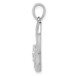 Sterling Silver Rhodium-plated CZ Heart Pendant - Image 2