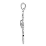 Sterling Silver Rhodium-plated Amethyst Cross Pendant - Image 2