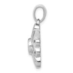 Sterling Silver Rhodium-plated w/Blue Topaz Pendant - Image 2