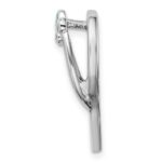 Sterling Silver Rhodium-plated Blue Created Opal Flip Flop Pendant Slide - Image 2