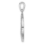 Sterling Silver Rhod-plated Created Opal Palm Tree Ocean Pendant - Image 2