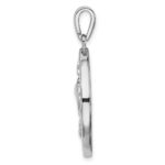 Sterling Silver Rhodium-plated Blue Created Opal Dolphins Pendant - Image 2