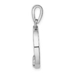 Sterling Silver Rhodium-plated Created Opal Starfish Ocean Pendant - Image 2
