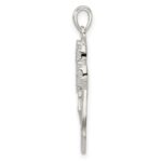 Sterling Silver Polished CZ Double Heart Pendant - Image 2