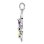 Sterling Silver Rhodium-plated PE CI AM Swiss BT Butterfly Pendant - Image 2