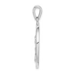 Sterling Silver Rhodium-plated Created Opal Circle w/Tree Pendant - Image 2