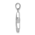 Sterling Silver Rhodium-plated Star of David Created Opal CZ Pendant - Image 2